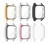 TenCloud Coques compatibles avec Garmin Venu Sq 2/Venu Sq, film de protection d'écran - Coque de protection intégrale pour Venu Sq/Venu Sq Music (6 couleurs)