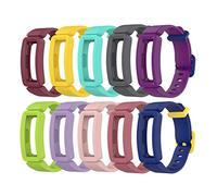 TenCloud Lot de 10 bracelets de rechange compatibles avec Fitbit Ace 2, bracelets en silicone souple et flexible pour tracker d'activité Inspire 2/Inspire HR/Inspire/Ace 2 (10 couleurs-A)