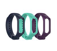 Tencloud Lot de 3 bracelets compatibles avec Samsung Galaxy Fit E SM-R375 Bracelet de rechange en silicone souple sport pour traqueur d'activité Galaxy Fit E SM-R375 - Bleu sarcelle + violet + bleu