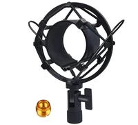 Tencro 42-47mm Microphone Mont Shock avec Adaptateur à vis, Réglable Anti Vibration Haute isolation Métal Micro Mount Clip de support pour le diamètre de 42-47mm Microphone