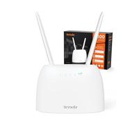 Tenda 4G06 Routeur Modem 4G LTE 300Mbps WiFi avec Téléphonie, Box 4G, Plug & Play avec Carte SIM pour tous les Opérateurs, 2 Antennes Amovibles, VoLTE, Ports LAN/WAN, Surveillance du Trafic Téseau