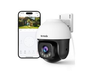 Tenda 5MP 3K Caméra Surveillance Extérieure WiFi 6, Caméra IP Extérieur avec Vision Nocturne Couleur, 360° Pan/Tilt Suivi Automatique, Détection Humaine/Véhicule IA, WiFi 2.4GHz Uniquement, Alexa