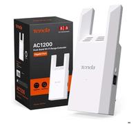 Tenda A18 Pro Répéteur WiFi Puissant AC1200, Amplificateur WiFi Port Gigabit, 2 Antennes 3dBi Signal Renforcé Extender, Mode AP, Signal LED Intelligent, WPS, WPA2, Contrôle Via APP