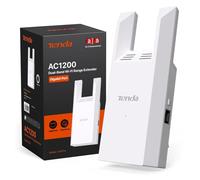 Tenda A18 Pro Repeteur WiFi Puissant AC1200 Mbps, Amplificateur WiFi, Port Ethernet Gigabit, 2 Antennes 3dBi, Mode AP, WPS, WPA2, Contrôle Via App, Compatible avec Les Box Internet
