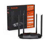 Tenda AC8 AC1200 WiFi Router - Wireless Router, Dual Band 5GHz/2.4GHz, 3 Gigabit WAN/LAN Ports, 4x6dBi Antennas, Repeater Access Point Mode, Beamforming, MU-MIMO, APP Control, IPv6, WPS