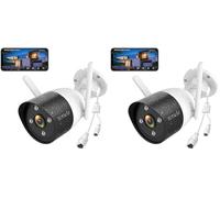 Tenda Caméra de Surveillance Extérieur, 1080P Camera Surveillance WiFi avec Audio Bidirectionnel, Vision Nocturne en Couleur, Détection de Personne & Mouvement AI, Compatible avec Alexa, CT3