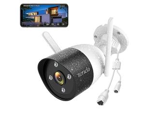 Tenda Caméra de Surveillance Extérieur, 1080P Camera Surveillance WiFi avec Audio Bidirectionnel, Vision Nocturne en Couleur, Détection de Personne & Mouvement AI, Compatible avec Alexa, CT3