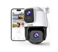 Tenda Caméra Extérieure WiFi 3MP+3MP, Double Objectif, 360° PTZ, Audio Bidirectionnel, Couleur Vision Nocturne 30m, Détection Personnes/Véhicules, Suivi Auto, Alertes Vocales Personnalisées, CH9