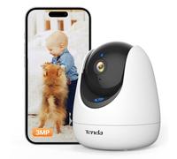 Tenda CP3 Pro Caméra Wi-FI Intérieure 2K 360°, Détection AI Personnes/Animaux/Bébé, Vision Nocturne, Audio Bidirectionnel, Appel 1 Clic, Surveillance Sécurité, 2.4GHz