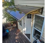 Tenda da Sole per Patio, tenda da Sole invisibile per ingresso, per protezione UV, Pioggia, Neve, tetto per Porta per Garage, balcone, finestra, Esterno, trasparente. (Colore: Marrone, Dimen