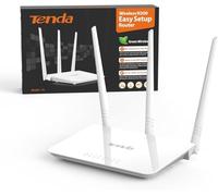 Tenda F3 Routeur WiFi N300, Routeur sans Fil jusqu'à 300 Mbps en 2,4 GHz, Point d'accès WiFi avec 3 * 5dBi Antennes, 3 Ports LAN/WAN, Contrôle Parental, Réseau Invité, Configuration Facile, Blanc