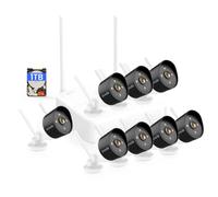 Tenda Kit Caméra de Surveillance WiFi Extérieure, 8X Caméra IP et 8CH NVR (qu'à 10 to) avec 1 to HDD, Détection de Perosnne/Mouvement, Vision Nocturne en Couleur, H.265, Accès à Distance, K8W-3TC-1T