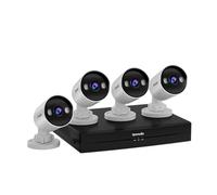 Tenda Kit de Caméra de Surveillance PoE pour Extérieur, 4 Caméras CCTV 4MP Extérieur + NVR, Prend en Charge HDD Jusqu'à 10 to (HDD Non Inclus), Vidéosurveillance 24h/24 et 7j/7, Détection IA