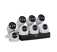Tenda kit de caméra de surveillance PoE pour extérieur, 8 caméras CCTV 4MP extérieur + disque dur 1 To + NVR (prend en charge jusqu'à 10 To) pour vidéosurveillance 24h/24 et 7j/7, caméra IP PoE avec d