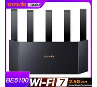 Tenda routeur BE5100 2.5G WiFi 7 5011Mbps Port réseau 512 mo de mémoire 2.4/5GHz double accès haut débit Protection de sécurité réseau add EU Plug