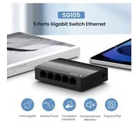 TENDA Switch Ethernet 5 Ports, Switch Gigabit 10/100/1000 Mbps - Switch RJ45, Etend le Réseau Câblé, Plastique, SG105