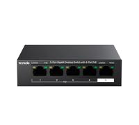 Tenda Switch PoE 5 Ports Gigabit, PoE Switch avec 4 Ports PoE 63W, Plug and Play, VLAN à Une clé, 6KV Contre-Foudre, Fourniture pour APs, caméras IP et téléphones IP (TEG1105P-4-63W)