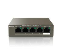 Tenda Switch PoE 5 Ports Gigabit, PoE Switch avec 4 Ports PoE 63W, Plug and Play, VLAN à Une clé, 6KV Contre-Foudre, Fourniture pour APs, caméras IP et téléphones IP (TEG1105P-4-63W)
