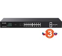Tenda TEG1120P-16-250W PoE+ Gigabit switch 16x 1Gbps PoE+ 802.3af/at + 2x SFP + 2x RJ45, 230W, Rack