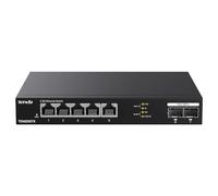 Tenda TEM2007X Commutateur Ethernet 5 ports 2,5 G, commutateur non géré de 2,5 Go avec 5 ports 2,5 G et 2 emplacements SFP+ 10 Go, capacité de commutation de 50 Gbit/s, Plug & Play, montage mural ou