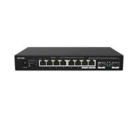 Tenda TEM2010F Routeur Multigigabit 2.5G 10 Ports, 2 Ports SFP, VLAN, agrégation statique, compatible avec les appareils 2.5G, montage mural, Plug and Play, boîtier en métal, noir