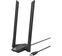 Tenda U18a Adaptateur USB 3.0 Wi-FI - Clé WiFi 6 AX1800 - Dongle Wi-FI avec Antennes 5dBi à Gain Elevé Double Bande - MU-MIMO - 1800Mbps pour PC/Desktop/Portable, Compatible avec Windows 11/10, Noir