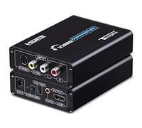 tendak Adaptateur convertisseur vidéo HDMI vers composite AV S-VIDEO vers 3 x RCA R/L Audio (Upscaler soutien 1080P avec 720P/Câble S-Vidéo/RCA pour PC, ordinateur portable, Xbox, PS3 STB/VCR/Appareil photo TV VHS DVD/Blu-Ray