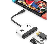Tendak Adaptateur de type C vers HDMI pour commutateur 3 en 1 USB-C Hub avec USB 3.0 PD Charge 4K Convertisseur HDMI pour Nintendo Switch/OLED, MacBook Pro, Samsung S22 Huawei Mate 30 (blanc)