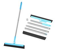 Tendak Balai Raclette Vitre 4 Pièces 150cm, Raclette Plancher avec Double Embout Caoutchouc 38cm, Joint Flexible Extracteur d'eau pour Bois Propre, Verre, Carrelage, l'eau, Cheveux, Poussière