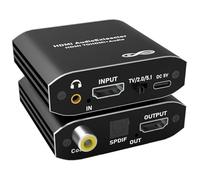 Tendak Extracteur audio 4K HDMI, adaptateur audio optique, coaxial et stéréo de 3,5 mm pour HDTV, PS4, PS5, Blu-ray et DVD