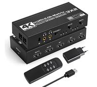 Tendak HDMI Matrix 3 x 2, 4 K @ 60 Hz HDMI Switch Matrix 3 en 2 Out + Spdif optique et 3,5 mm Stéréo Audio Extractor Splitter Prend en charge HDCP 2.2 HDR 3D avec télécommande IR