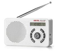 Tendak Petite radio AM FM SW, radio à ondes courtes avec horloge, affichage numérique de l'heure, antenne transistor de 50 cm et prise casque, alimentée par batterie ou murale pour personnes âgées
