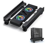 Tendak Tour d'ordinateur réglable avec ventilateur de refroidissement, support de CPU mobile avec 4 roulettes pour la plupart des tours PC, support de PC sous le bureau pour bureau, maison et salle de