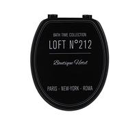 Tendance - Abattant WC 18 Pouces MDF Couvercle Design Imprime et Attaches Plastique - Neo Retro Noir