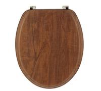 TENDANCE - Abattant WC Bois Moule 18 Pouces Attaches Acier Inoxydable - facon Acacia Rustique