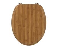 TENDANCE - Abattant WC Bois Moule 18 Pouces Attaches Acier Inoxydable - facon Bambou