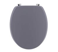 TENDANCE Abattant WC en Bois Gris avec Kit Fixation en Acier Inoxydable