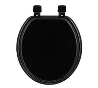 TENDANCE Abattant WC en Bois Noir avec kit de Fixation