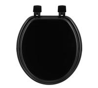 Tendance - Abattant WC MDF 17 Pouces Attaches Plastiques - Noir - Salle de Bain - Abattants Universel - Lunette de Toilette