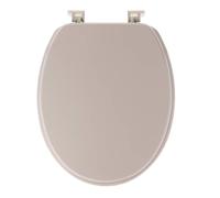 Tendance - Abattant WC MDF 18 Pouces Attaches Plastiques - Beige - Salle de Bain - Abattants Universel - Lunette de Toilette