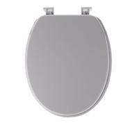 Tendance - Abattant WC MDF 18 Pouces Attaches Plastiques - Gris Clair - Salle de Bain - Abattants Universel - Lunette de Toilette