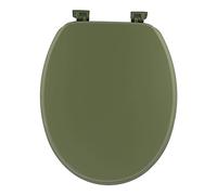 Tendance - Abattant WC MDF 18 Pouces Attaches Plastiques - Kaki Mat - Salle de Bain - Abattants Universel - Lunette de Toilette