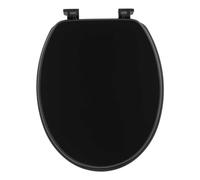 Tendance - Abattant WC MDF 18 Pouces Attaches Plastiques - Noir Mat - Salle de Bain - Abattants Universel - Lunette de Toilette
