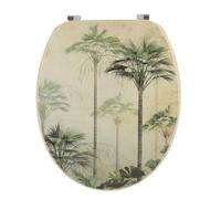 Tendance - Abattant WC MDF 18 Pouces Couvercle Design Imprimee et Assise facon Bois Attaches Acier Inoxydable - Florida