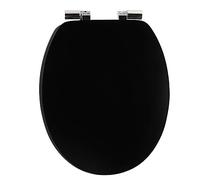 Tendance - Abattant wc mdf 18 pouces uni attaches abs chrome frein de chute - noir