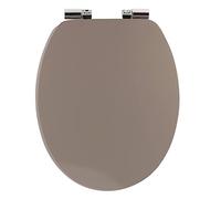 Tendance - Abattant wc mdf 18 pouces uni attaches abs chrome frein de chute - taupe