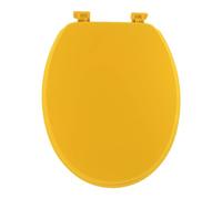 Abattant WC en Bois Jaune Moutarde avec kit de fixation - TENDANCE