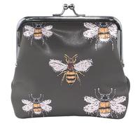 Tendance Abeille Noir En Cuir Monnaie Pochette Femmes Fille Baiser Serrure Boucle Coin Change Pouch Portefeuille, Tendance Abeille Noir, Tendance Abeille Noir