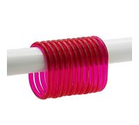 Tendance - Anneaux de Rideaux en PVC, Transparent Fuchsia, Lot de 12