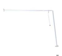 Tendance - Barre d'Angle de Baignoire/Cable de Fixation Métal Plafond - Blanc - Salle de Bain - Hydro